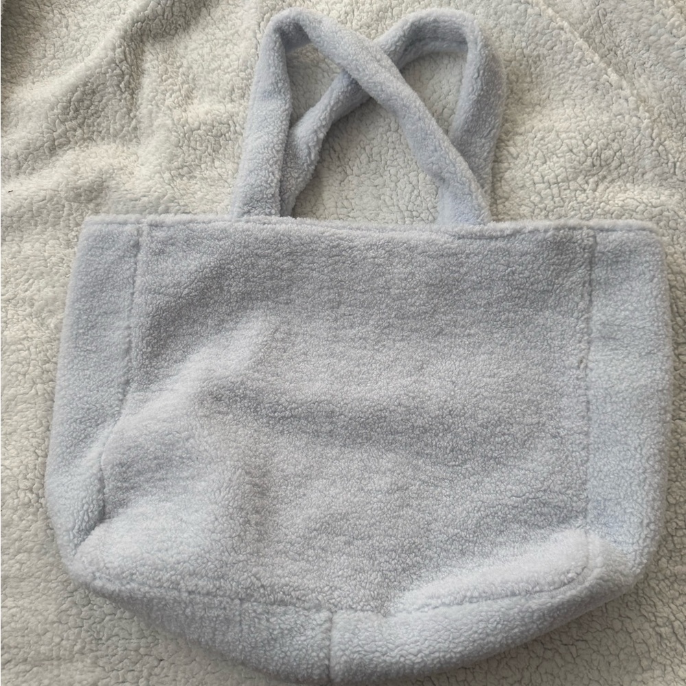 Soft Light Blue Fleece Tote Bag